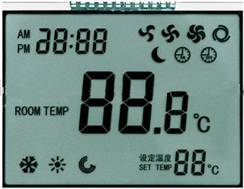 7 Segment TN LCD Display For Thermostat Positive Mode 86mm * 49mm * 2.8mm Outline Size