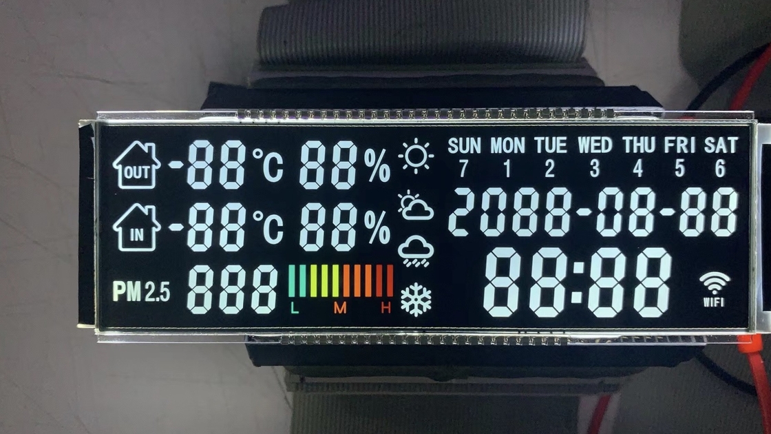 High Contrast VA Lcd Display Transmissive Negative 7 Segment PIN Connect Portable Medical
