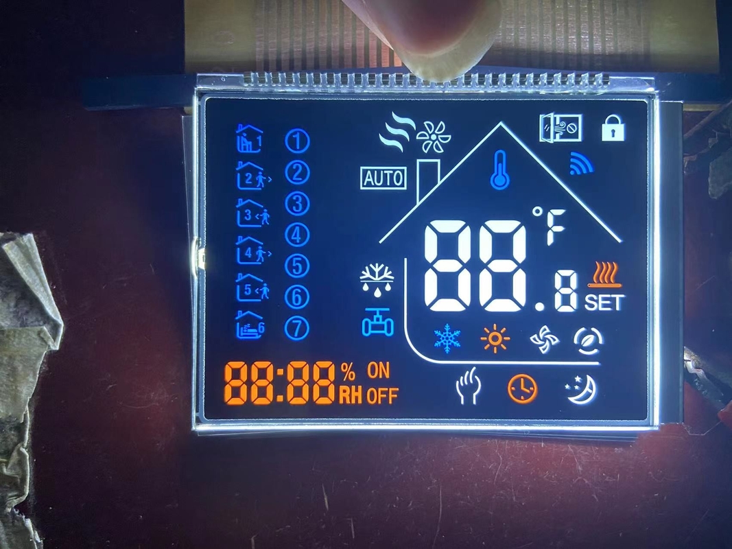 Custom Negative 12 O Clock VA LCD Display Transmissive Digit Graphic Lcd Glass Va Panel For Thermostat