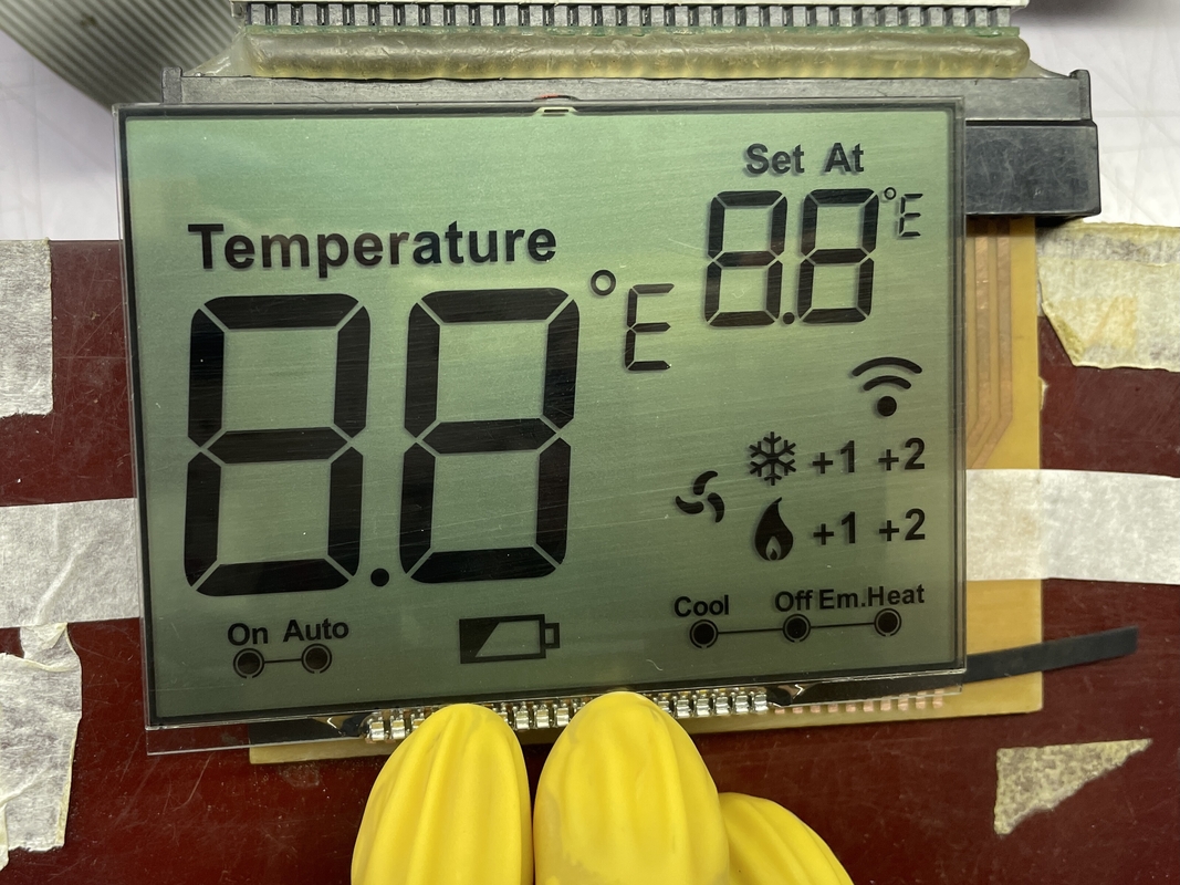 Positive Matrix HTN LCD Display Monochrome 7 Segment Transmissive Graphic LCD Screen For Thermostat