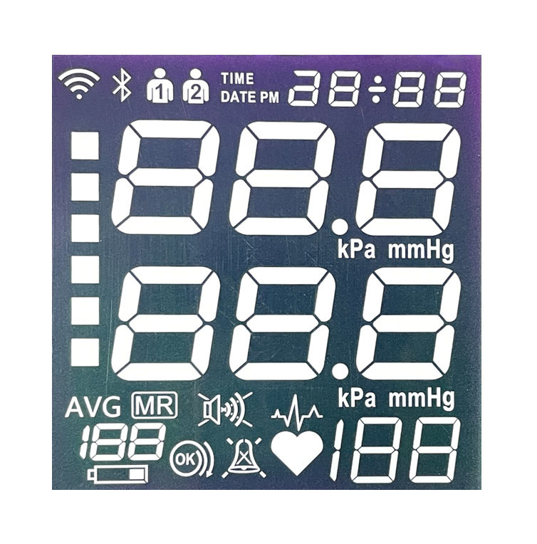 Factory Sales TN Segment LCD Black And White Segment Code Sphygmomanometer Customizable Display