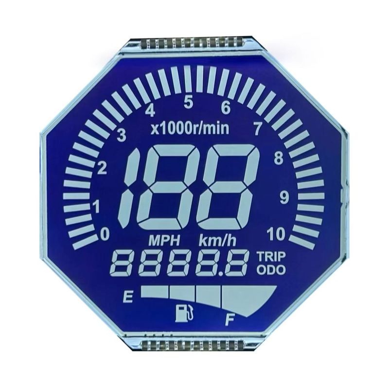 Customized Matrix HTN LCD Display Eight Shape Monochrome 7 Segment Graphic LCD Screen For Motorcycle Instruments