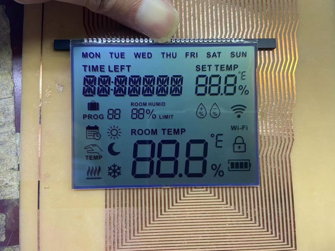 OEM FSTN LCD Display Positive Mode Monochrome Graphic 12 O'clock Viewing Angle For Thermostat