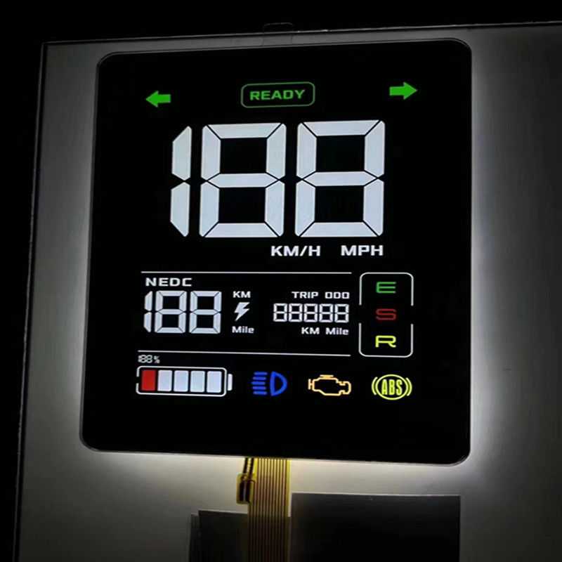 Custom VA Black Segment LCD Display Printed Color For Car Dashboard 7 Segment Display 4 Digit LCD Display PIN Connect