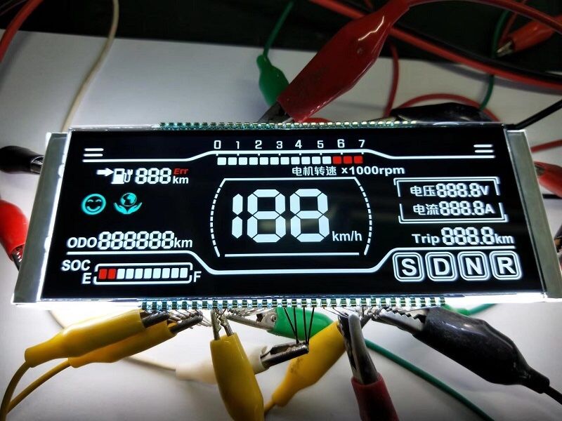 Custom VA Black Segment LCD Display Printed Color For Car Dashboard 7 Segment Display 4 Digit LCD Display PIN Connect