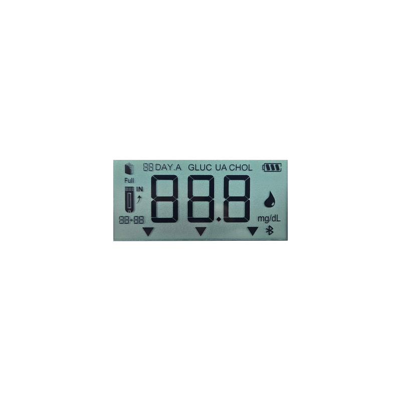 Custom Rohs Compliant LCD Display 7 Segment 3.0 Voltage Transmissive Segment LCD Display for Glucometer