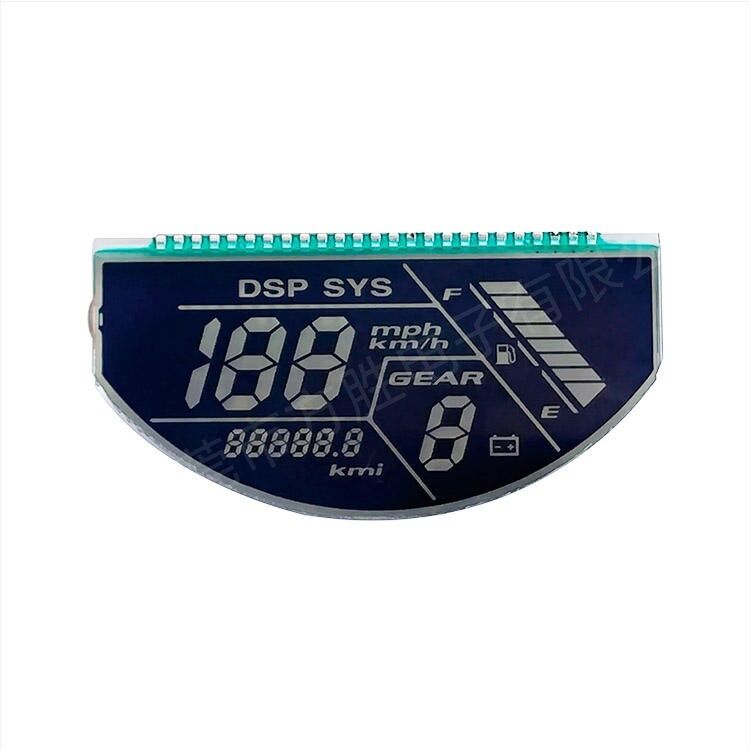 Custom Blue Film Motorcycle LCD Screen LCD Monochrome Displays Semicircular Speedometer LCD Display