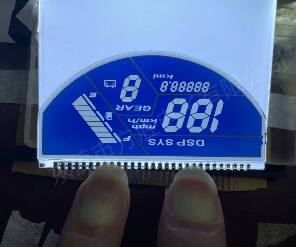 Custom Blue Film Motorcycle LCD Screen LCD Monochrome Displays Semicircular Speedometer LCD Display