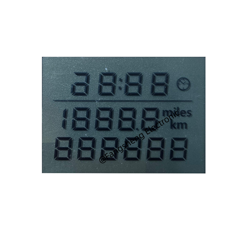 Custom LCD Display for Speedometer OEM ODM Segment LCD Display for Motorcycles TN Monochrome LCD