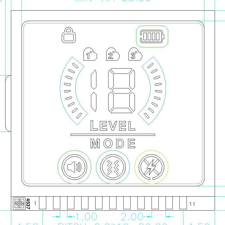 Custom VA Segment Code Liquid Crystal Display for Dog training equipment VA Negative Segment LCD Panel