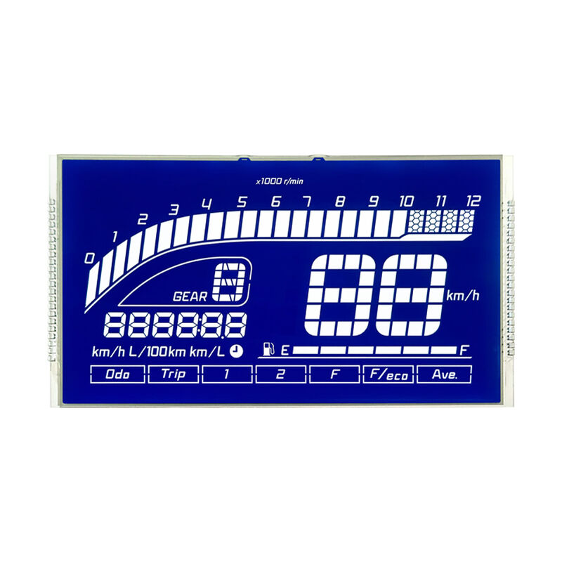 Custom HTN LCD Blue Screen 7 Segment LCD Display HTN Negative Segment LCD Panel for Speedometer