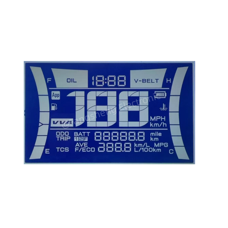 Custom LCD Screen For Electric Motorcycle Instrument Panels Segement Display HTN Positive Pin Connector