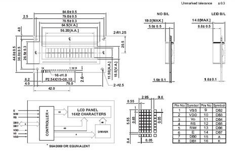 Transmissive Gray Mode STN LCD Display 16 X 2 Lcd Monitor Module With 1 / 16 Duty