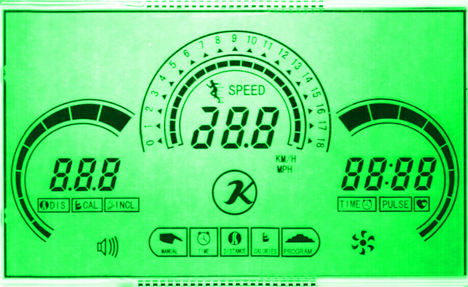 Digit Character Blue Film Lcd Display , Programmable Lcd Display For Running Machine / Sports Machines