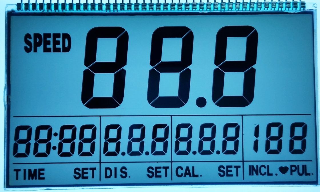 6 O'clock Transparent STN LCD Display Positive Digit 7 Segment For Running Machine