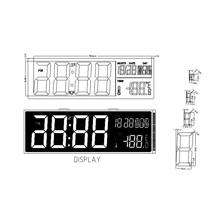 Pin Connector HTN LCD Screen LCD Digit Calendar Clock Display