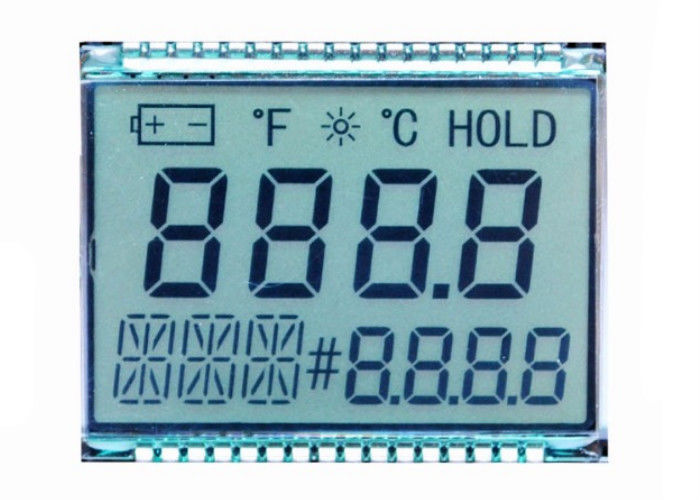Custom 4 Digit 7 Segment Numeric Display TN Reflective LCD Display For Meter Pin Connector