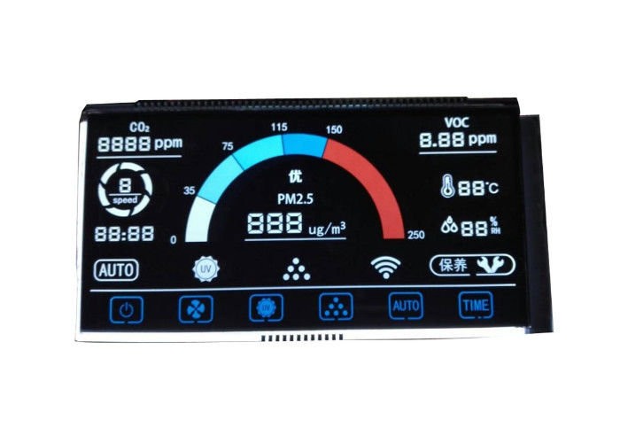 Lcd Display 8 Numbers VA DFSTN Lcd 7 Segment Decimal Display Negative High Contrast Lcd Mode Wide Viewing Angle Screen