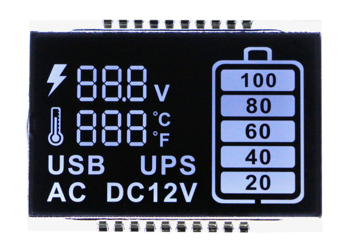 Pin Connector Monochrome LCD Display Custom Size VA Black White Display