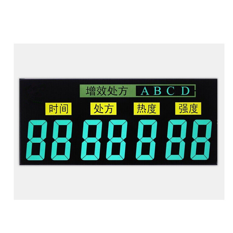 Black Background VA LCD Display Negative Transmissive Segment 12 O