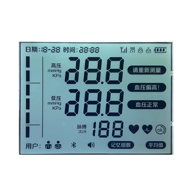 3.2 V Positive Transmissive HTN Segment Code LCD Blood Pressure Monitor