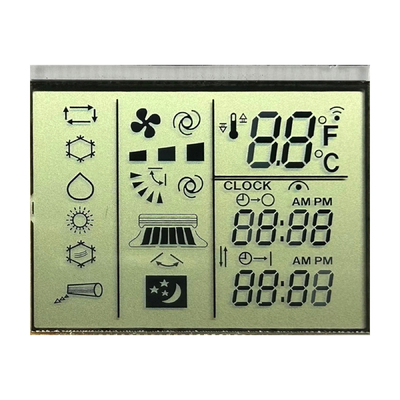 3.0 V Positive Reflective TN Segment LCD Air Conditioner Remote Control Temperature Control