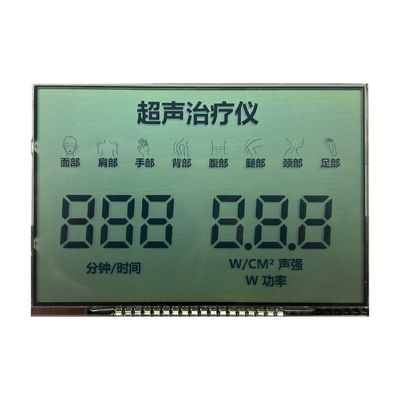 6 O' CLOCK Positive Transmissive HTN Segment Code LCD Ultrasonic Therapy Device Display