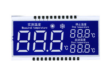 2.8 V HTN LCD Display Panel Custom Seven Segment High Contrast White LED